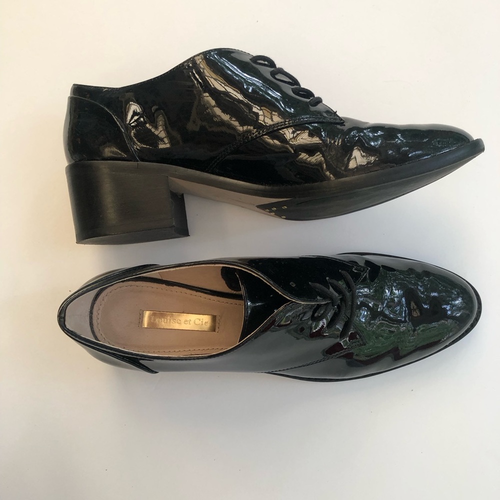 Louise et Cie Black Patent Oxfords